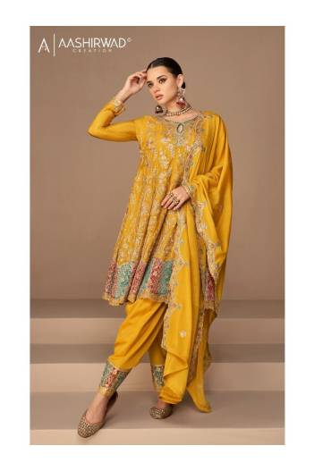HEENA SERIES – 9590 & 9591 BY AASHIRWAD PREMIUM CHINNON SILK SALWAR KAMEEZ WHOLESALER IN INDIA